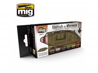 AMMO MIG - Acrylic paint set I WW BRITISH & GERMAN COLORS, 7111