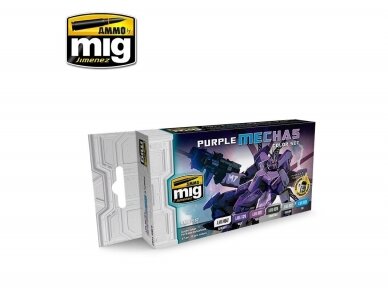 AMMO MIG - Acrylic paint set PURPLE MECHAS COLOR SET, 7157