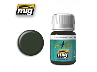 AMMO MIG - Sendinimo priemonė PANEL LINE WASH DARK GREEN GREY, 35ml, 1608