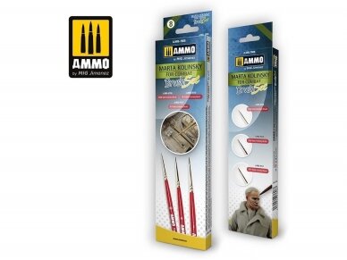 AMMO MIG - Marta Kolinsky for Combat Brush Set (Otiņa komplekts), 7608 AMMO MIG - Marta Kolinsky for Combat Brush Set (Otiņa komplekts), 7608