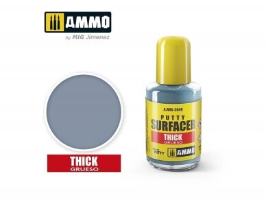 AMMO MIG - Putty Surfacer – Thick (Stambiagrūdis glaistas), 30ml, 2049