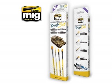 AMMO MIG - STREAKING AND VERTICAL SURFACES BRUSH SET, 7604