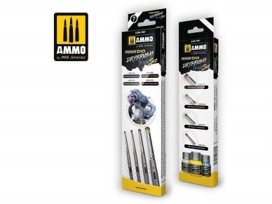 AMMO MIG - Premium Dio Drybrush Set (Teptukų komplektas), 7607