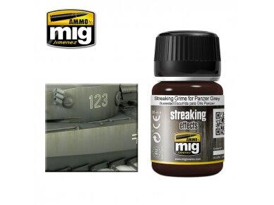 AMMO MIG - Weathering product STREAKING GRIME FOR PANZER GREY, 35ml, 1202