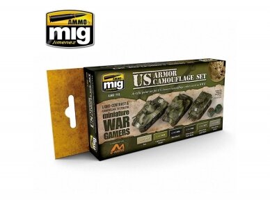 AMMO MIG - Akrilinių dažų rinkinys WARGAME US ARMOR SET, 7119