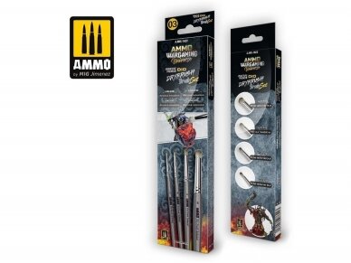 AMMO MIG - Wargaming Universe – Miniature Premium DIO DRYBRUSH Brush Set (Teptukų komplektas), 7622