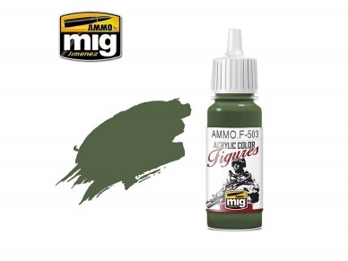 AMMO MIG - Akriliniai dažai figūrėlėms DARK OLIVE GREEN FS-34130, 17ml, F503