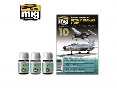 AMMO MIG - Sendinimo rinkinys METALLIC AIRPLANES & JETS, 7423