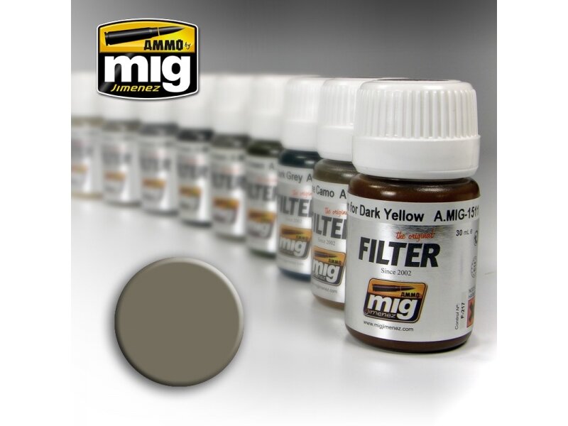 AMMO MIG - Filtrs GREY FOR YELLOW SAND, 35ml, 1505 AMMO MIG - Filtrs GREY FOR YELLOW SAND, 35ml, 1505