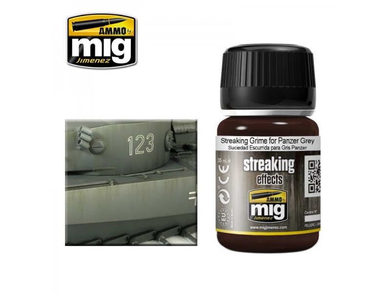 AMMO MIG - Эффект старения STREAKING GRIME FOR PANZER GREY, 35ml, 1202