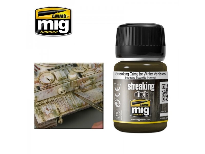 AMMO MIG - Эффект старения STREAKING GRIME FOR WINTER VEHICLES, 35ml, 1205 AMMO MIG - Эффект старения STREAKING GRIME FOR WINTER VEHICLES, 35ml, 1205