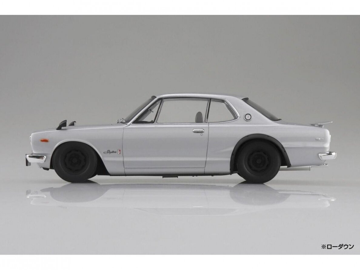 Aoshima - Snap Car KPGC10 Nissan Skyline HT 2000GT-R 1970 Silver, 1/24, 06589 4 Aoshima - Snap Car KPGC10 Nissan Skyline HT 2000GT-R 1970 Silver, 1/24, 06589 4
