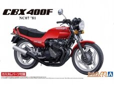 Aoshima - Honda NC07 CBX400F Monza Red 1981 w/Custom Parts, 1/12, 06232