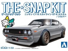 Aoshima - The Snap Kit Nissan C110 Skyline GT-R Custom Silver, 1/32, 06682