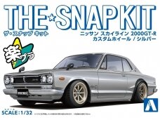 Aoshima - The Snap Kit Nissan Skyline 2000GT-R Custom Wheel / Silver, 1/32, 06470