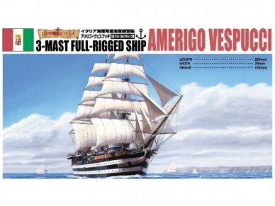 Aoshima - Italian 3-Mast Full-Rigged Ship Amerigo Vespucci, 1/350, 04427