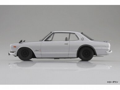 Aoshima - Snap Car KPGC10 Nissan Skyline HT 2000GT-R 1970 Silver, 1/24, 06589 4 Aoshima - Snap Car KPGC10 Nissan Skyline HT 2000GT-R 1970 Silver, 1/24, 06589 4