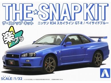 Aoshima - The Snap Kit Nissan R34 Skyline GT-R / Bay Side Blue, 1/32, 06250