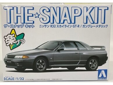Aoshima - The Snap Kit Nissan R32 Skyline GT-R / Gun Gray Metallic, 1/32, 06353