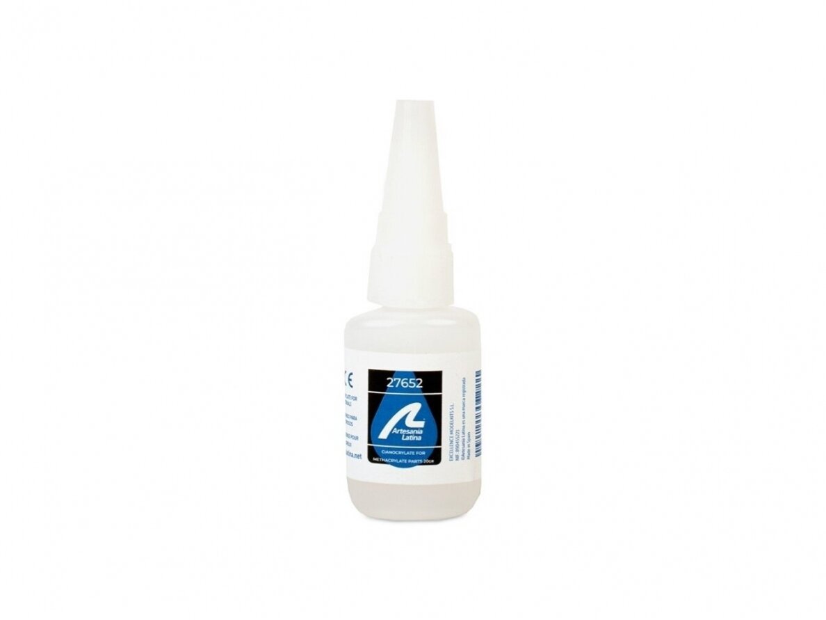 Artesania Latina - Fluid Cyanoacrylate - No Fume Effect- (20 gr) (Жидкий цианоакрилат – без эффекта паров – (20 г)), 27652 Artesania Latina - Fluid Cyanoacrylate - No Fume Effect- (20 gr) (Жидкий цианоакрилат – без эффекта паров – (20 г)), 27652