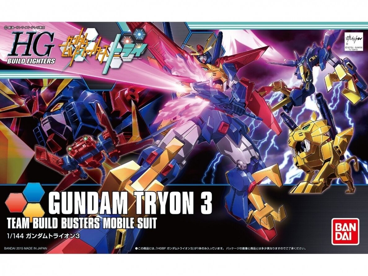 Bandai - HGBF Try Gundam Tryon 3 Team Build Busters Mobile Suit, 1/144, 58797 Bandai - HGBF Try Gundam Tryon 3 Team Build Busters Mobile Suit, 1/144, 58797