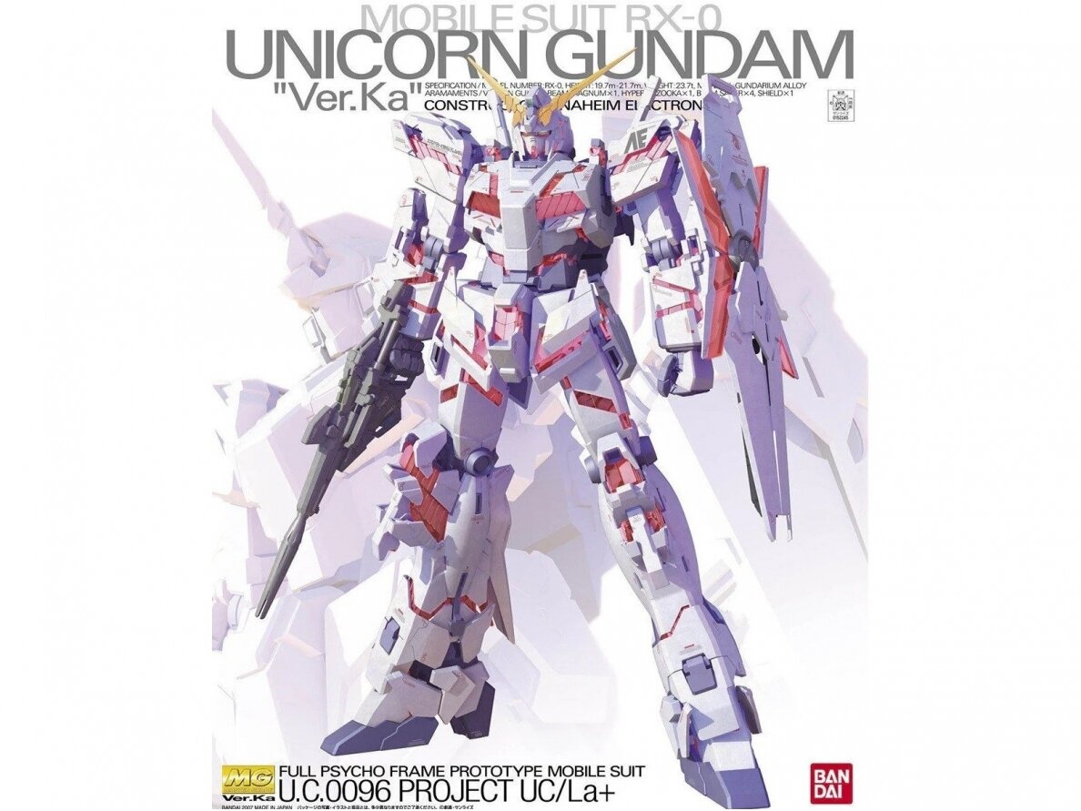 Bandai - MG RX-0 Unicorn Gundam "Ver. Ka", 1/100, 64131 Bandai - MG RX-0 Unicorn Gundam "Ver. Ka", 1/100, 64131