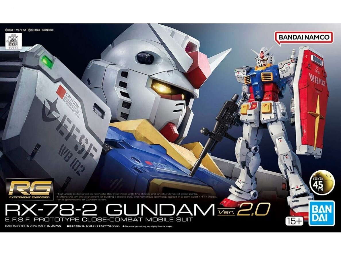 Bandai - RG RX-78-2 Gundam Ver.2.0, 1/144, 67155 Bandai - RG RX-78-2 Gundam Ver.2.0, 1/144, 67155