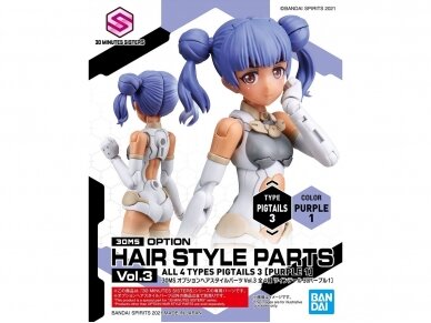 Bandai - 30MS Option Hair Style Parts Vol.3 All 4 Types, 62200 3