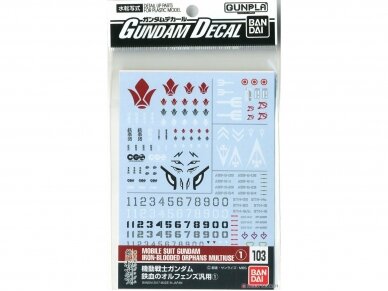 Bandai - Gundam Decal No.103 for 1/144 & 1/100 Iron-Blooded Orphans Series 1, 57968