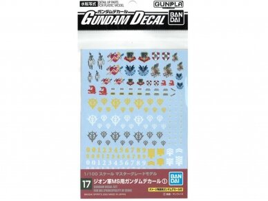 Bandai - Gundam Decal No.17 (MG) Decals for MS (Principality of Zeon) 1, 1/100,  57489