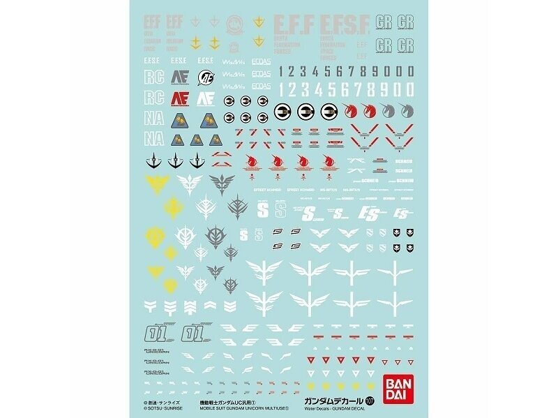 Bandai - Gundam Decal No.107 Mobile Suit Gundam: Gundam Unicorn Multiuse 1, 57970 1 Bandai - Gundam Decal No.107 Mobile Suit Gundam: Gundam Unicorn Multiuse 1, 57970 1