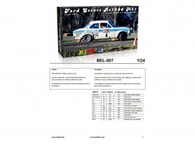 Belkits - FORD Escort MK.I, Mastelis:1/24, BEL007 3