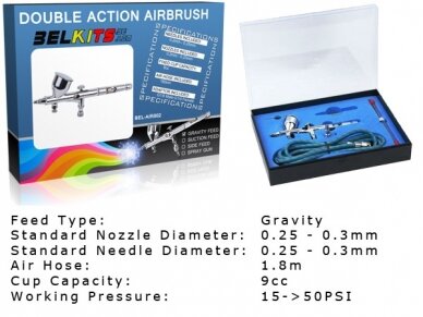BelKits - Gravity Feed - Double Action Aerografas 0,2 / 0,3 adatos, BEL-AIR002