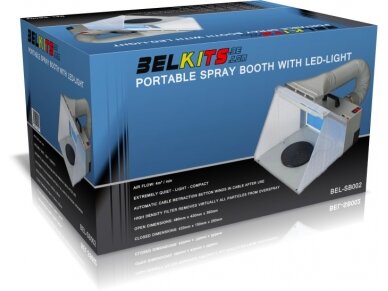 BelKits - Portable Spray Booth for Abrush with LEDlights, BEL-AIRSB002