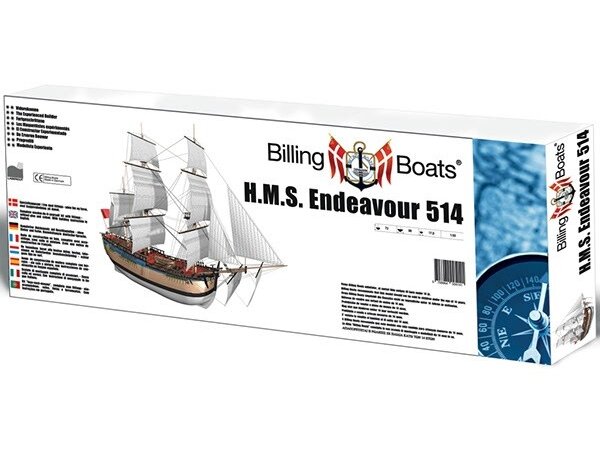 Billing Boats - HMS Endeavour - Medinis korpusas, 1/50, BB514 Billing Boats - HMS Endeavour - Medinis korpusas, 1/50, BB514