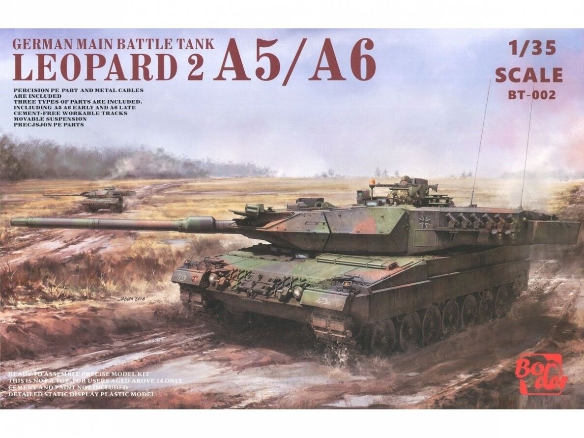 Border Model - German Main Battle Tank Leopard 2 A5/A6, 1/35, BT-002 Border Model - German Main Battle Tank Leopard 2 A5/A6, 1/35, BT-002