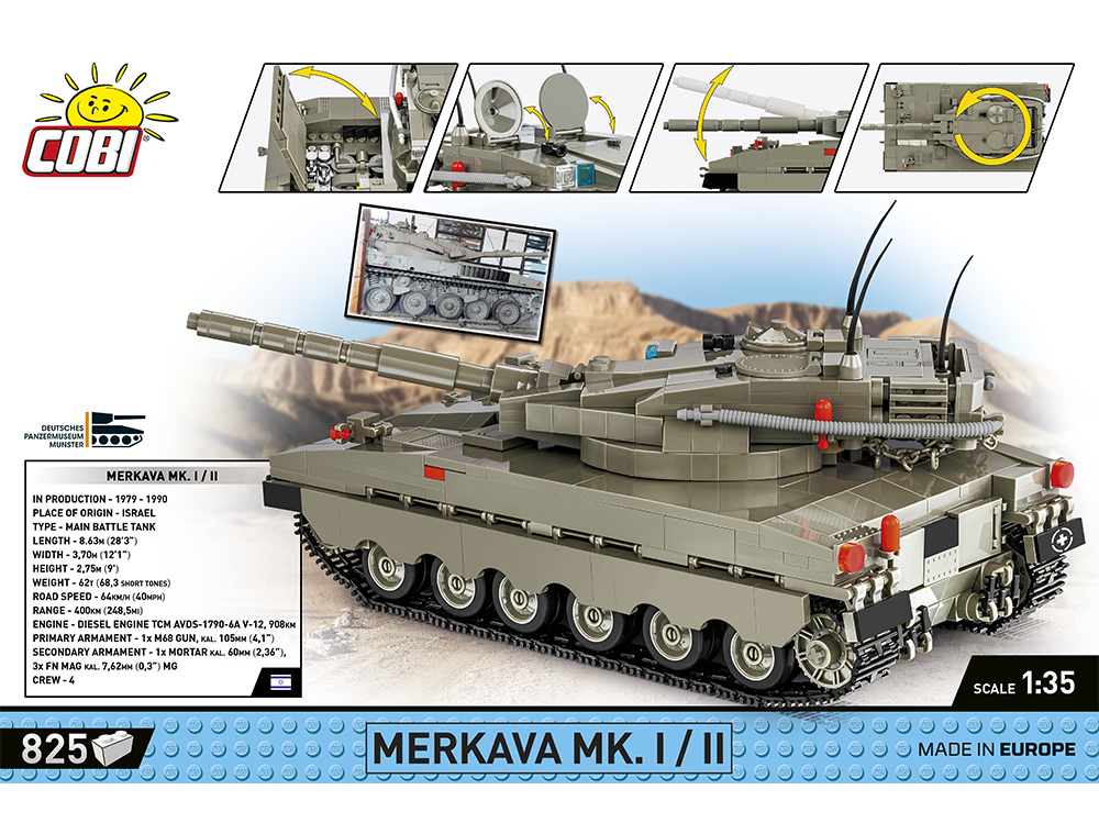 COBI - Конструктор Merkava Mk. 1/2, 1/35, 2621 1 COBI - Конструктор Merkava Mk. 1/2, 1/35, 2621 1
