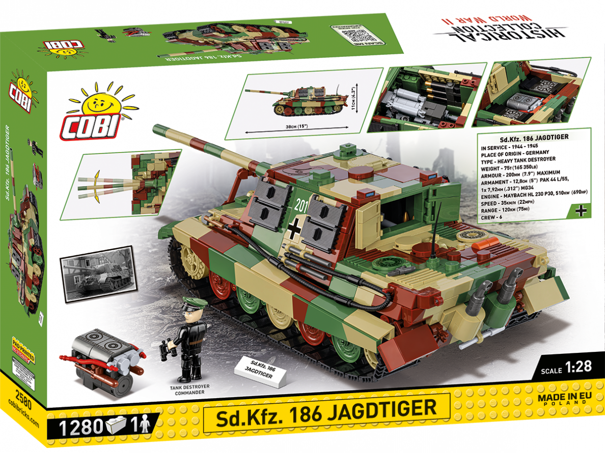 COBI - Konstruktors Sd.Kfz. 186 - Jagdtiger, 1/28, 2580 1 COBI - Konstruktors Sd.Kfz. 186 - Jagdtiger, 1/28, 2580 1