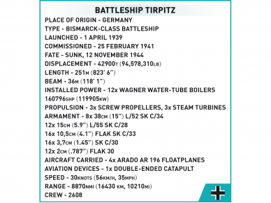 COBI - Конструктор Battleship Tirpitz, 1/300, 4839 11 COBI - Конструктор Battleship Tirpitz, 1/300, 4839 11