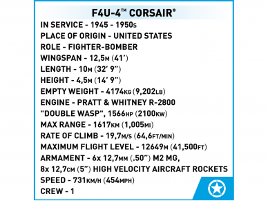 COBI - Plastkonstruktorid F4U-4 Corsair, 1/32, 2417 9