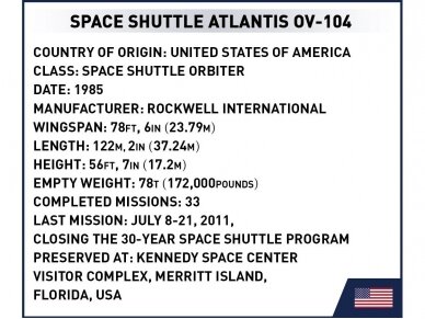 COBI - Konstruktorius Space Shuttle Atlantis, 1/100, 1930 8