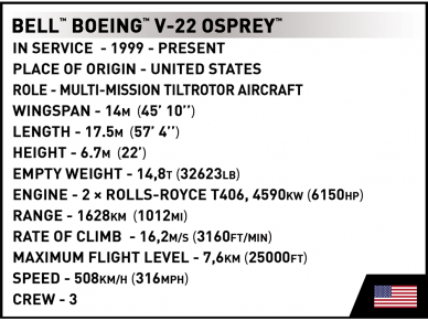 COBI - Konstruktorius Bell-Boeing V-22 Osprey, 1/48, 5836 10