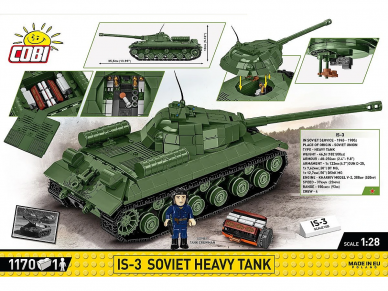 COBI - Konstruktors IS-3 Soviet Heavy Tank, 1/28, 2590 1 COBI - Konstruktors IS-3 Soviet Heavy Tank, 1/28, 2590 1