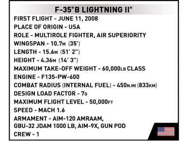 COBI - Конструктор F-35B Lightning II USA, 1/48, 5829 9