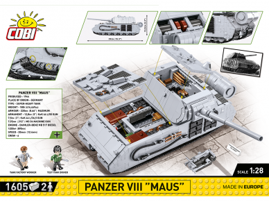 COBI - Konstruktorius Panzer VIII Maus, 1/28, 2559 1