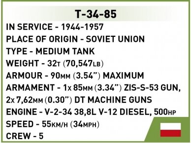 COBI - Plastkonstruktorid T-34-85, 1/48, 2716 6
