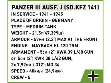 COBI - Konstruktors Panzer III Ausf. J, 1/28, 2562 10