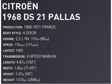 COBI - Constructor Citroen DS 21 Pallas 1968, 1/12, 24348 10