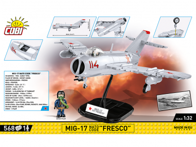 COBI - Konstruktorius MiG-17 NATO Code "Fresco", 1/32, 5823 1 COBI - Konstruktorius MiG-17 NATO Code "Fresco", 1/32, 5823 1