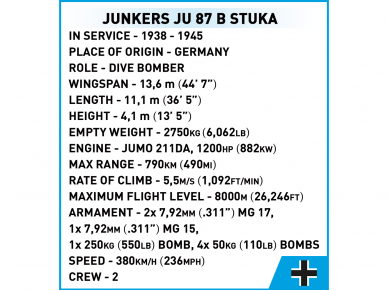 COBI - Konstruktors Junkers Ju 87B Stuka, 1/32, 5730 10 COBI - Konstruktors Junkers Ju 87B Stuka, 1/32, 5730 10
